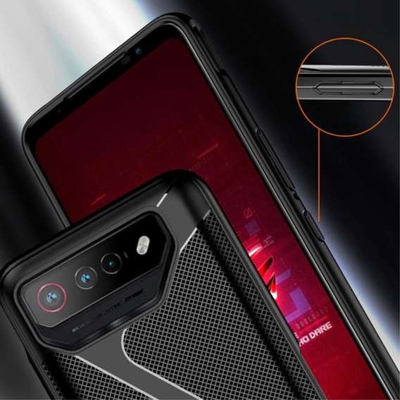 Θήκη για Asus ROG Phone 7 5G, Carbon Gel, μαύρη