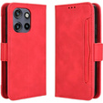Θήκη με πτερύγιο για Motorola Edge 50 Neo / Motorola ThinkPhone 25, Card Slot, κόκκινη