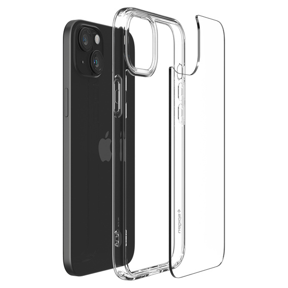 θήκη Spigen για iPhone 15, Ultra Hybrid, διαφανής + μετριασμένο γυαλί 9H