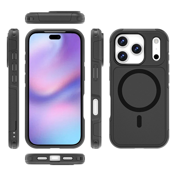 Θήκη MagForce για iPhone 17 Pro, για MagSafe, θωρακισμένη, μαύρο