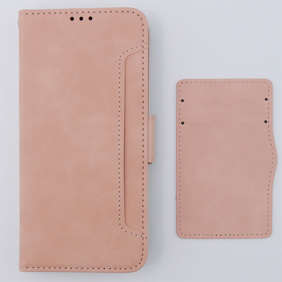 Θήκη με πτερύγιο για Motorola Moto G54 5G, Card Slot, ροζ