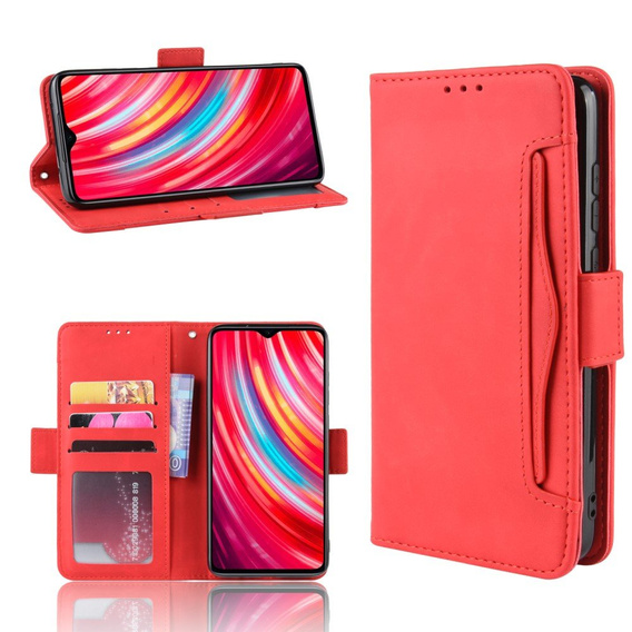 Θήκη με πτερύγιο για Xiaomi Redmi Note 8 Pro, Card Slot, κόκκινη