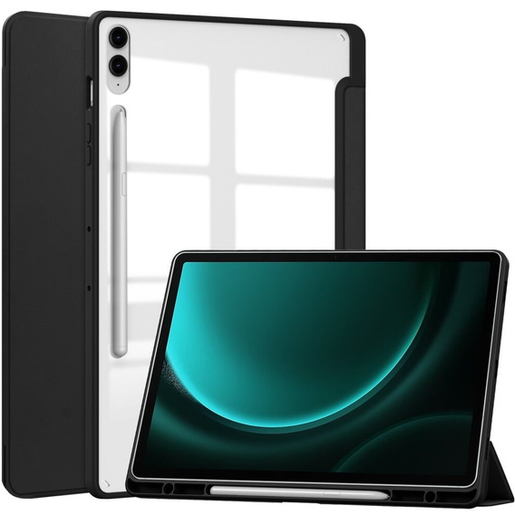 Θήκη για Samsung Galaxy Tab S9 FE+ Plus, Smartcase Hybrid, με χώρο για γραφίδα, μαύρη