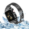 Ατσάλινο βραχιόλι με θήκη για Apple Watch 7/8/9 45MM, Μαύρο