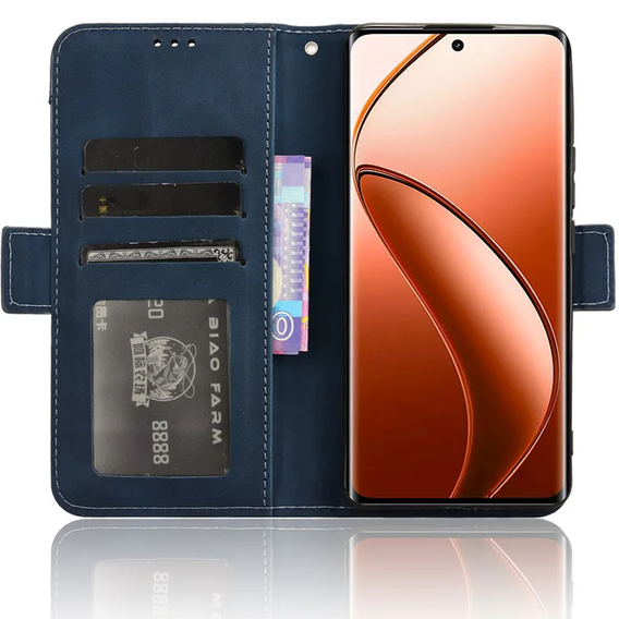 Θήκη με πτερύγιο για Realme 12 Pro 5G / 12 Pro+ 5G, Card Slot, σκούρο μπλε