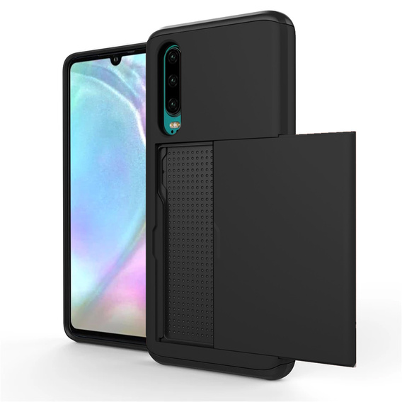 Θήκη για Huawei P30, Sliding Card Holder, μαύρη