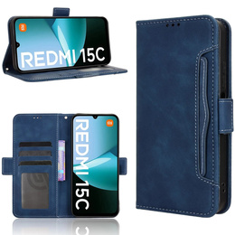 Θήκη με πτερύγιο για Xiaomi Redmi 15C 4G/LTE, Card Slot, σκούρο μπλε