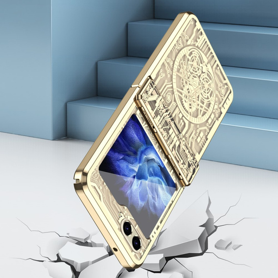 Θήκη για Samsung Galaxy Z Flip7 FE / Z Flip6, Mechanical Legend, χρυσή