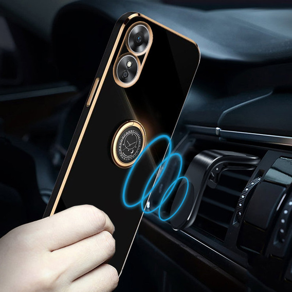 Θήκη για Oppo A17, Electro Ring, μαύρη