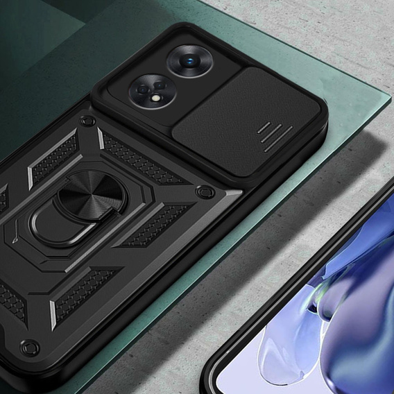 Θήκη για Oppo Reno8 T, CamShield Slide, μαύρο