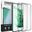 2x Μετριασμένο γυαλί για Samsung Galaxy S22+ Plus, ERBORD 3D πλήρης οθόνη