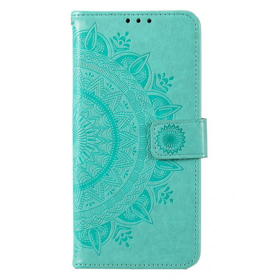 Θήκη με πτερύγιο για Motorola Moto E13, Mandala Flower, πράσινη