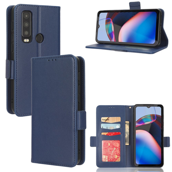 Θήκη με πτερύγιο για Cat S75 5G, Wallet Litchi Magnet, σκούρο μπλε