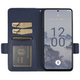 Θήκη με πτερύγιο για Nokia X30 5G, Wallet Litchi Magnet Case, σκούρο μπλε