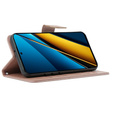 Θήκη με πτερύγιο για Xiaomi Poco X6 5G, Butterfly, ροζ rose gold