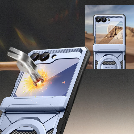 Θήκη Tongate MECH με MagSafe για Samsung Galaxy Z Flip7 FE / Z Flip6, μπλε