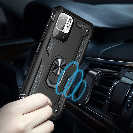 θωρακισμένη θήκη για Xiaomi Redmi Note 10 5G, Nox Case Ring, μαύρη