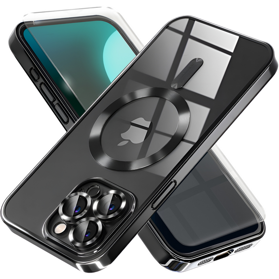 Θήκη για iPhone 16 Pro, Electro MagSafe, μαύρη + Γυαλί για την οθόνη