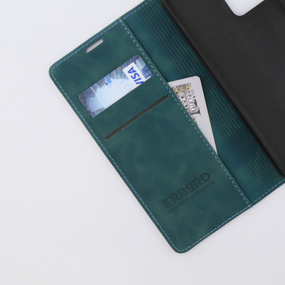 Θήκη για Xiaomi Redmi Note 12 5G / Poco X5 5G, ERBORD Vintage, πορτοφόλι με πτερύγιο, μπλε