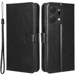 Θήκη με πτερύγιο για Honor X7a 5G, Crazy Horse Wallet, μαύρη