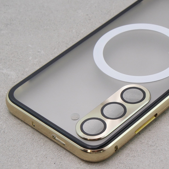 Μαγνητική θήκη MagSafe Dual Glass για Samsung Galaxy S23, χρυσή