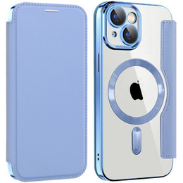 Θήκη με πτερύγιο για iPhone 15, RFID Wallet MagSafe CamShield, μπλε