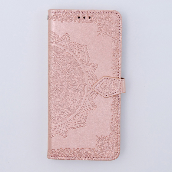 Θήκη με πτερύγιο για Motorola Moto G54 5G, Mandala, ροζ rose gold