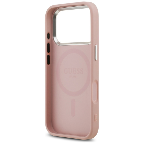 GUESS Glitter Triangle Logo MagSafe θήκη για iPhone 17 Pro