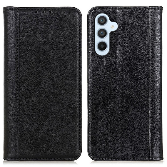 Θήκη για Samsung Galaxy A36 5G, Wallet Litchi Leather, μαύρη