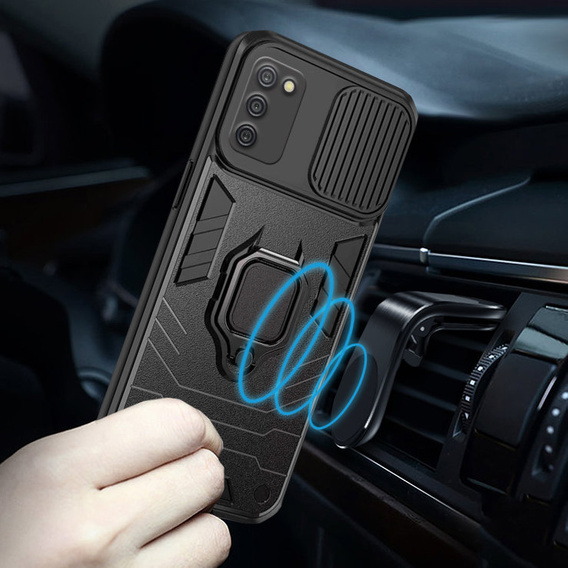 Θήκη για Samsung Galaxy A03s, KickStand Camera Lens, μπλε