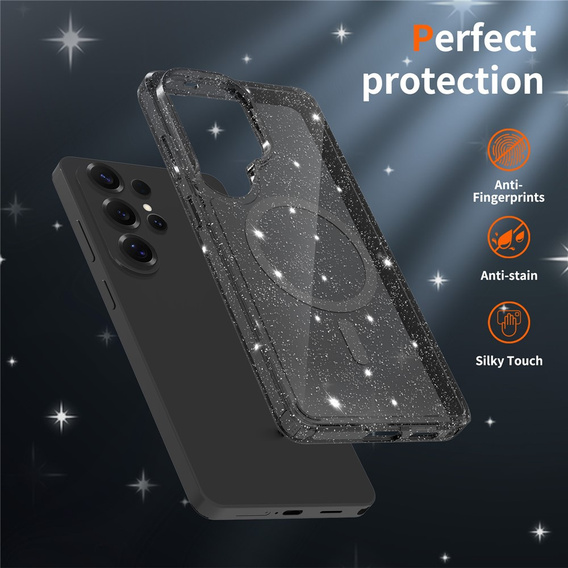 Θήκη Brokat, για MagSafe για Samsung Galaxy S26 Ultra, διαφανής / μαύρη