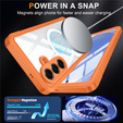Θήκη Shockproof με γυαλί, για MagSafe για Samsung Galaxy S26, πορτοκαλί