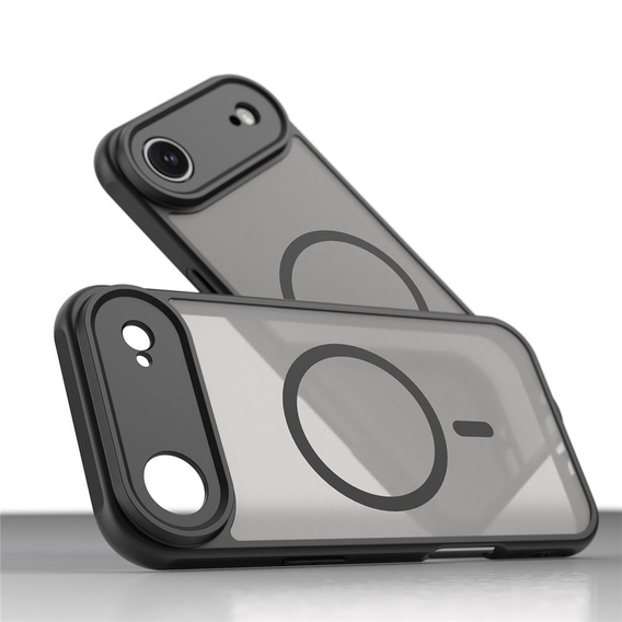 Ματ θήκη για iPhone Air, για MagSafe, με προστασία κάμερας, μαύρο ματ