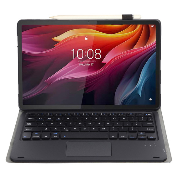 Θήκη + πληκτρολόγιο Lenovo Tab K11 Plus, Leather Pen Slot TouchPad, μαύρη