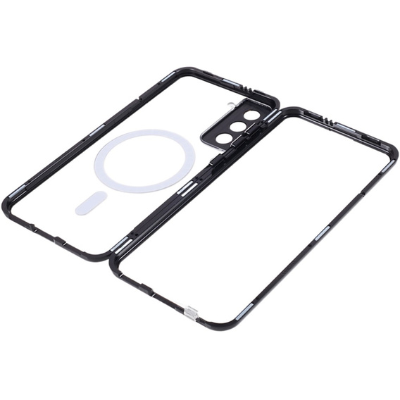 Μαγνητική θήκη MagSafe Dual Glass για Samsung Galaxy S21, μαύρη