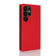 Θήκη με πτερύγιο για Samsung Galaxy S25 Ultra, Litchi Skin Grain, κόκκινη