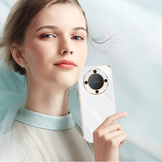 Θήκη για Honor Magic 6 Lite 5G, Glamour CamShield, λευκή