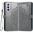 Θήκη με πτερύγιο για Oppo Reno 12, Mandala, γκρι