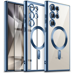 Θήκη για Samsung Galaxy S24 Ultra, Electro MagSafe, μπλε + Πλήρης κόλλα Κεραμικό γυαλί