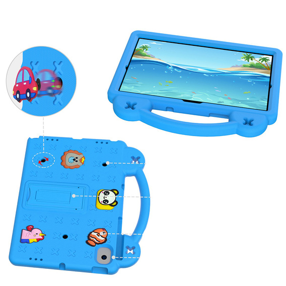 Παιδική θήκη για Samsung Tab A8 10.5 X200 / X205, Cute Patterns, με βάση, μπλε