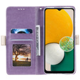 θήκη πτερύγιο για Samsung Galaxy A54 5G, Wallet Pocket Zipper Lace, μωβ