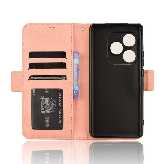 Θήκη με πτερύγιο για Realme GT 6 / 6T, Card Slot, ροζ