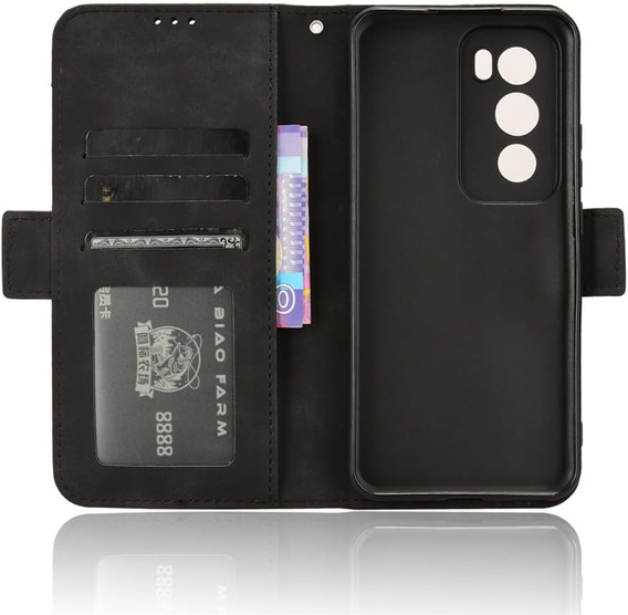 Θήκη με πτερύγιο για Oppo Reno 12, Card Slot, μαύρη
