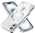 Θήκη για iPhone 16, Electro MagSafe, ασημένια + Γυαλί για την οθόνη