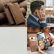 θήκη CASEME για Samsung Galaxy M33 5G, Leather Wallet Case, καφέ