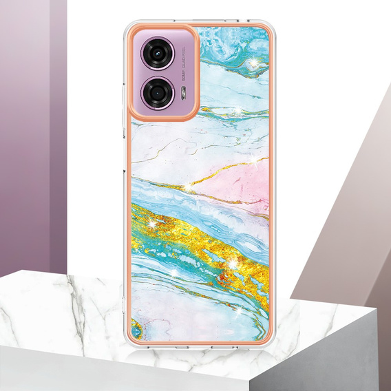 Προστατευτική θήκη για Motorola Moto G24 / G24 Power / G04, Marble Slim Case, μπλε