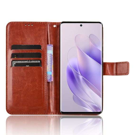 Θήκη με πτερύγιο για Infinix Zero 30 5G, Crazy Horse Wallet, καφέ