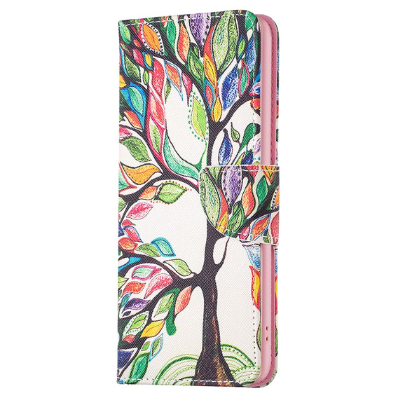 Θήκη με πτερύγιο για Samsung Galaxy M34, Wallet, tree of life, λευκή