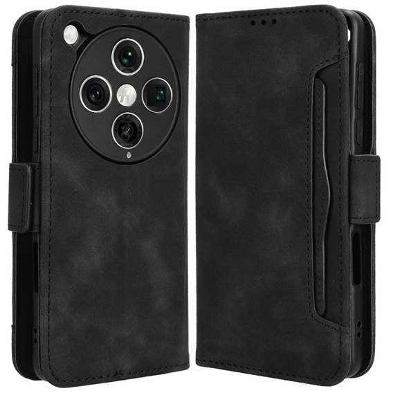 Θήκη με πτερύγιο για Oppo Find X8 Pro, Card Slot, μαύρη