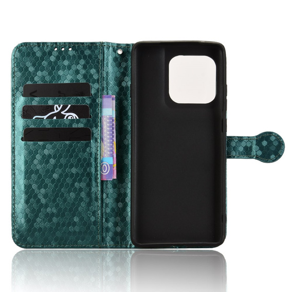 θήκη πτερύγιο για Motorola Edge 60 / 60 Fusion, Wallet Rhombus, πράσινη